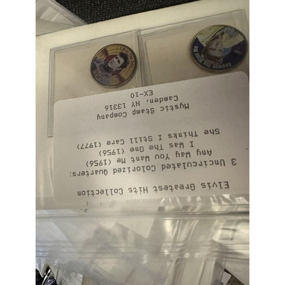 Elvis Presley Painted USA Quarters Mystic Lot 63+ commemorative authentic coins - Picture 4 of 11